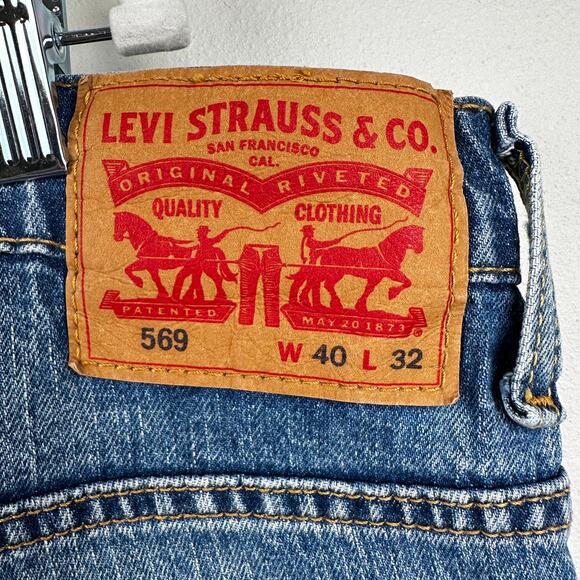 Levi's 569 Men's Denim Jeans Loose Fit Straight Leg Stretch 40 x 32 - Picture 5 of 9